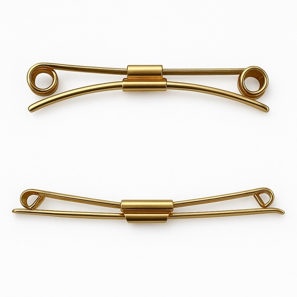 Lot Of 2 Vintage Gold-Tone Tie Clips – Hickok and Mid-Century Design - Picture 1 of 7